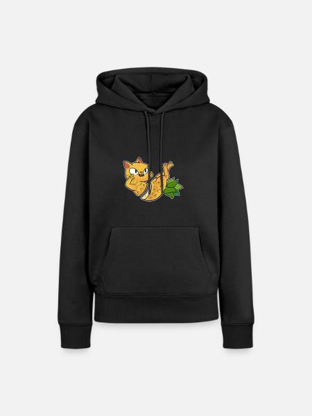 Ananas Katze - Frauen Premium Bio Hoodie - Schwarz