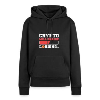 Bitcoin Millionnaire - Sweat à capuche Premium bio Femme - noir - Devant - Julia (174cm)