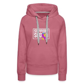 Cancer de la vessie Cancer de la vessie - Sweat à capuche Premium bio Femme - mauve - Devant - Isabella (175cm)