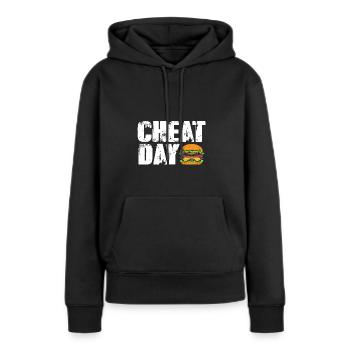 Cheeseburger Burger - Frauen Premium Bio Hoodie - Schwarz - Vorne - Julia (174cm)