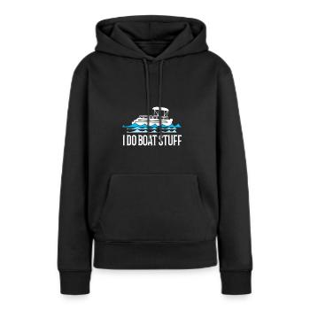 Bateau ponton Bateau Bateaux - Sweat à capuche Premium bio Femme - noir - Devant - Julia (174cm)