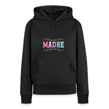 Latina Maman Latino - Sweat à capuche Premium bio Femme - noir - Devant - Julia (174cm)