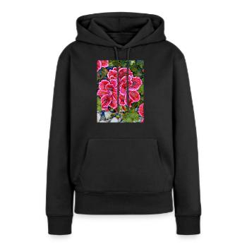 Geraniums No. 4 - Women’s Premium Organic Hoodie - black - Front - Julia (174cm)