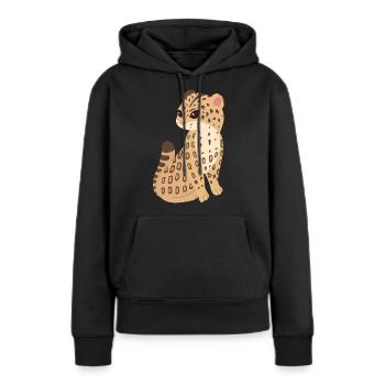 jaguar - Sweat à capuche Premium bio Femme - noir - Devant - Julia (174cm)