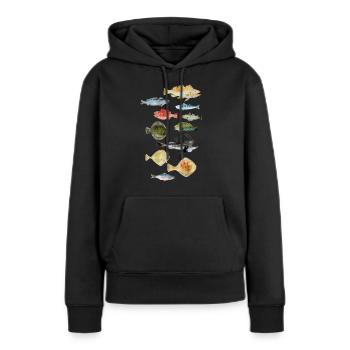 Fische aus dem Meer - Frauen Premium Bio Hoodie - Schwarz - Vorne - Julia (174cm)