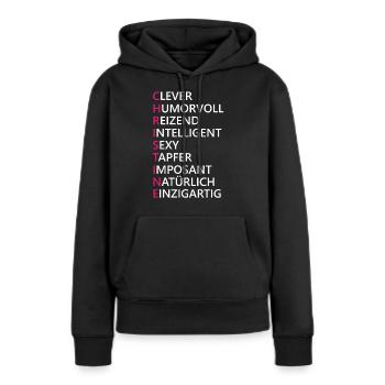 Christine Name Geschenk - Frauen Premium Bio Hoodie - Schwarz - Vorne - Julia (174cm)