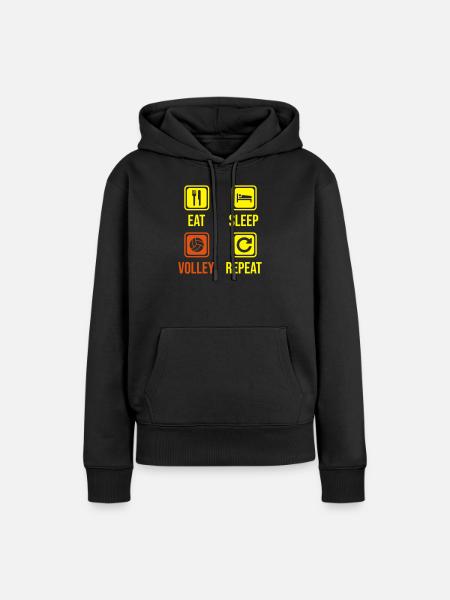 Eat. Sleep. Volley. Repeat. - Frauen Premium Bio Hoodie - Schwarz