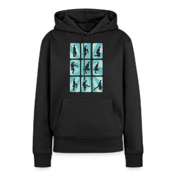 Grafik - Frauen Premium Bio Hoodie - Schwarz - Vorne - Julia (174cm)