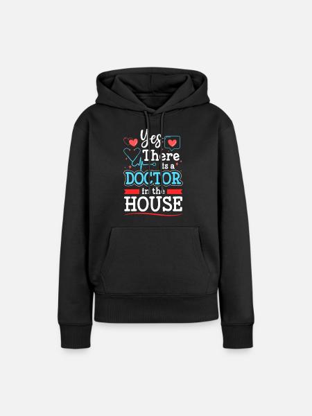 Doktor Student Schmerz - Frauen Premium Bio Hoodie - Schwarz