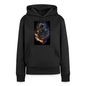 Kosmischer Sensenmann - Frauen Premium Bio Hoodie - Schwarz - Vorne - Julia (174cm)