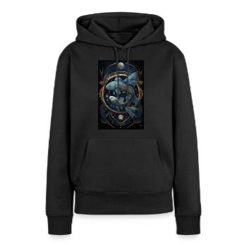 Sternzeichen Fische - Frauen Premium Bio Hoodie - Schwarz - Vorne - Julia (174cm)