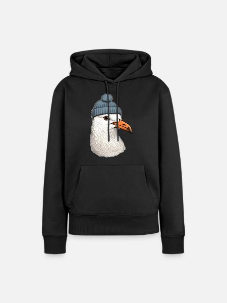 Seefahrer Möwe - Frauen Premium Bio Hoodie - Schwarz