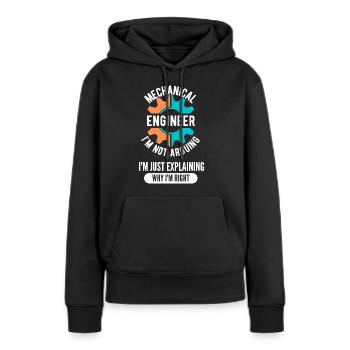 Maschinenbauingenieur Ich streite nicht - Frauen Premium Bio Hoodie - Schwarz - Vorne - Julia (174cm)