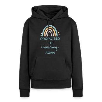 Promoted to mommy again pregnancy announcement - Women’s Premium Organic Hoodie - black - Front - Julia (174cm)