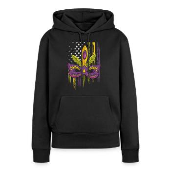 Perles de costume de carnaval - Sweat à capuche Premium bio Femme - noir - Devant - Julia (174cm)