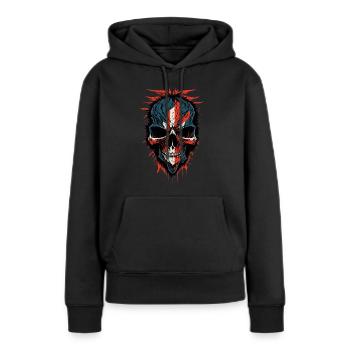 British Flag Skull - Frauen Premium Bio Hoodie - Schwarz - Vorne - Julia (174cm)