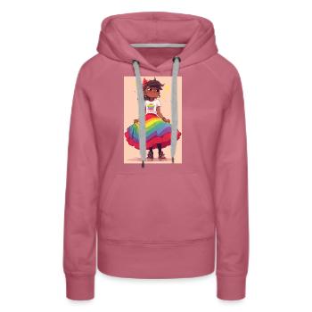 Empowered Expressions: Black Girl with LGTBQ+ - Women’s Premium Organic Hoodie - mauve - Front - Isabella (175cm)