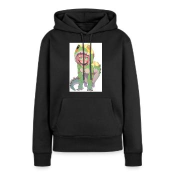 Dino Vixen: Fesselnde Zeichnung einer niedlichen und - Frauen Premium Bio Hoodie - Schwarz - Vorne - Julia (174cm)