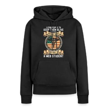 Student Informatik - Frauen Premium Bio Hoodie - Schwarz - Vorne - Julia (174cm)
