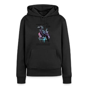 Rabe Kra Kaw Ich Bin Der Herrscher Der Lüfte - Frauen Premium Bio Hoodie - Schwarz - Vorne - Julia (174cm)