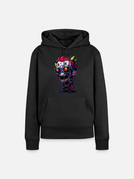 Bunter cooler Zombie - Frauen Premium Bio Hoodie - Schwarz