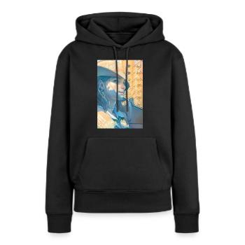 Plaisir - Sweat à capuche Premium bio Femme - noir - Devant - Julia (174cm)