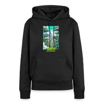 Rêve EcoCity - Sweat à capuche Premium bio Femme - noir - Devant - Julia (174cm)