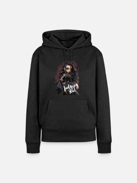 Goth Lady Judging You - Frauen Premium Bio Hoodie - Schwarz