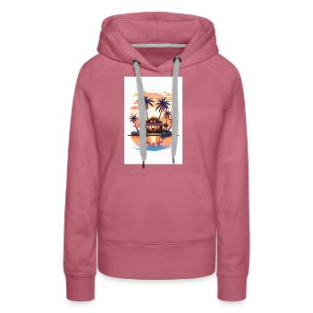 Tropische Heimatidylle - Frauen Premium Bio Hoodie - Malve - Vorne - Isabella (175cm)