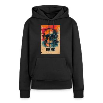 Finale Schädelkunst - Frauen Premium Bio Hoodie - Schwarz - Vorne - Julia (174cm)