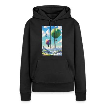Was für eine schöne Aussicht! - Frauen Premium Bio Hoodie - Schwarz - Vorne - Julia (174cm)