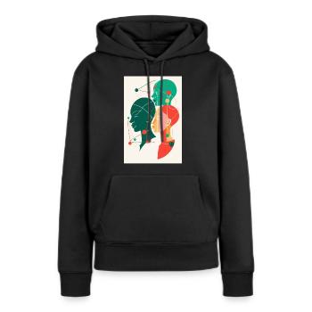 Liens interpersonnels et rassemblement de femmes. - Sweat à capuche Premium bio Femme - noir - Devant - Julia (174cm)