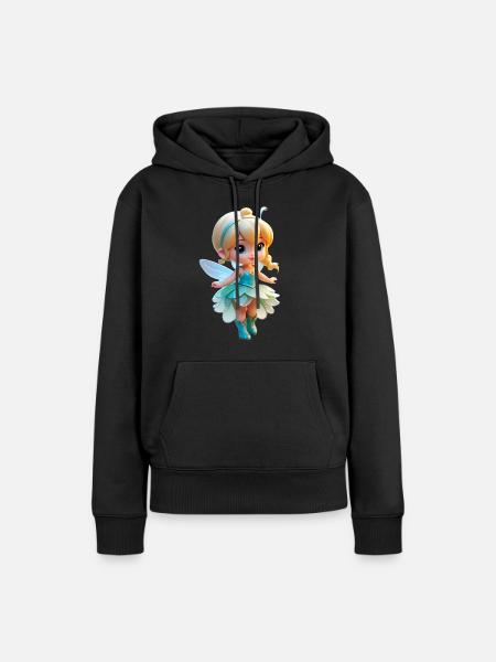 Kleine Fee 3 - Frauen Premium Bio Hoodie - Schwarz