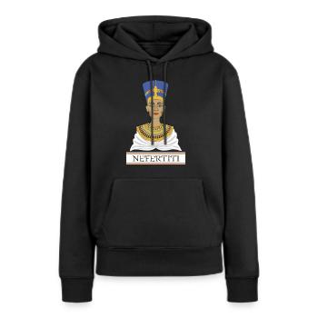 Néfertiti - Sweat à capuche Premium bio Femme - noir - Devant - Julia (174cm)
