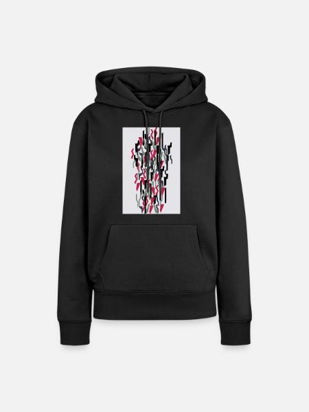 Camouflage Kunst Rot Gaming - Frauen Premium Bio Hoodie - Schwarz