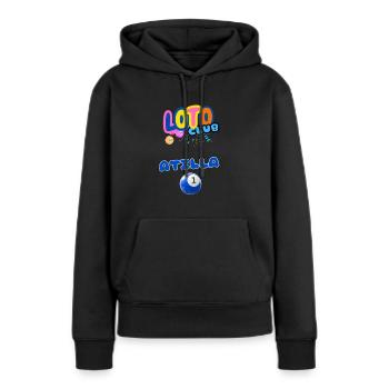 LOTO - BINGO - 1 - ATILLA - Sweat à capuche Premium bio Femme - noir - Devant - Julia (174cm)