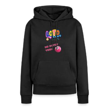 LOTO - BINGO - 10 - UN PETIT TROU - Sweat à capuche Premium bio Femme - noir - Devant - Julia (174cm)