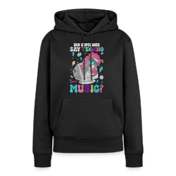 Techno Dubstep Raver - Sweat à capuche Premium bio Femme - noir - Devant - Julia (174cm)