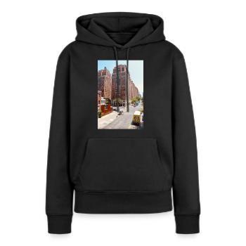 Urban Harmony - Frauen Premium Bio Hoodie - Schwarz - Vorne - Julia (174cm)