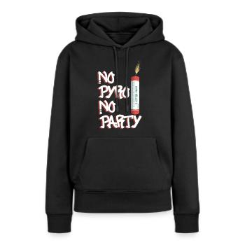 Pas de Pyro, pas de fête - Sweat à capuche Premium bio Femme - noir - Devant - Julia (174cm)