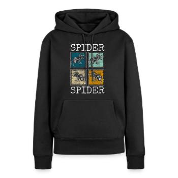 Toile d’araignée Arachnide chasseur phobie - Sweat à capuche Premium bio Femme - noir - Devant - Julia (174cm)