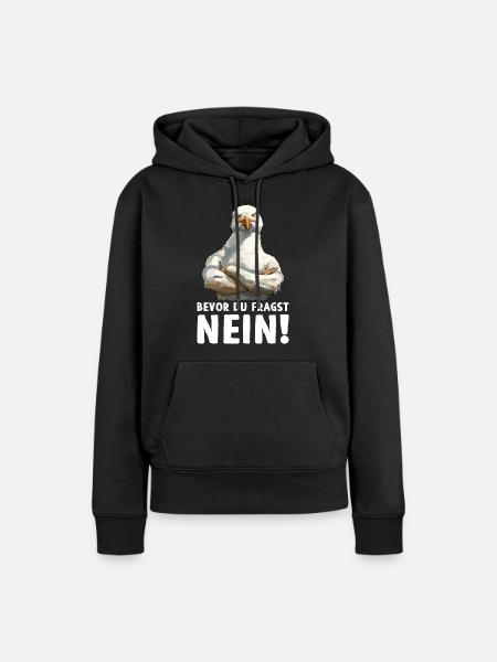 Möwe Seevogel Bevor du fragst Nein - Frauen Premium Bio Hoodie - Schwarz