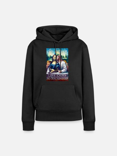 Love knows no boundaries - Frauen Premium Bio Hoodie - Schwarz