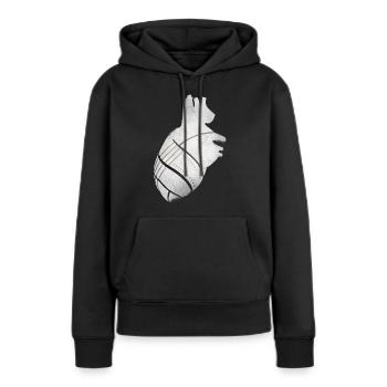 Ein Herz aus Metall - Frauen Premium Bio Hoodie - Schwarz - Vorne - Julia (174cm)