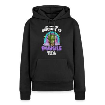 Bubble Tea Süß Sirup To-Go Getränk - Frauen Premium Bio Hoodie - Schwarz - Vorne - Julia (174cm)
