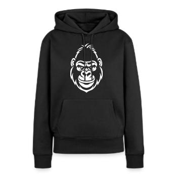 Gorilla - Frauen Premium Bio Hoodie - Schwarz - Vorne - Julia (174cm)