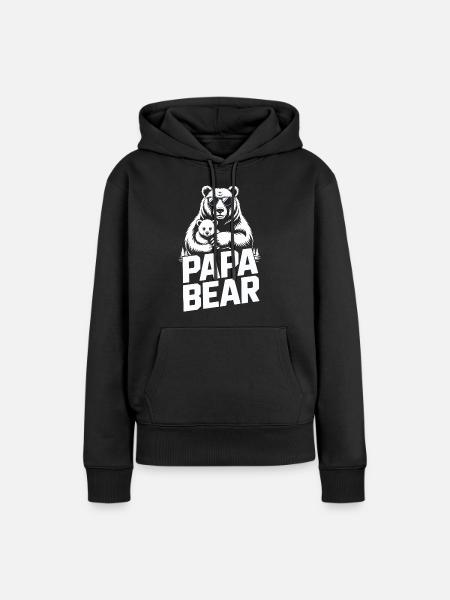 papa bear - Frauen Premium Bio Hoodie - Schwarz