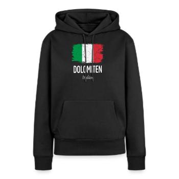 Dolomites - Sweat à capuche Premium bio Femme - noir - Devant - Julia (174cm)