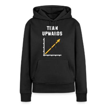 Team Aufwärts (Erfolg / Fortschritt / NEG Gold 2C) - Frauen Premium Bio Hoodie - Schwarz - Vorne - Julia (174cm)