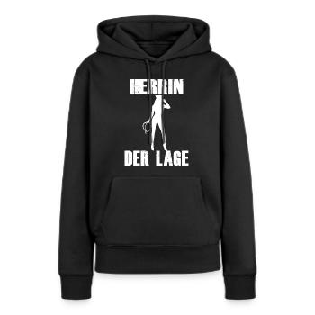 Herrin der Lage - Frauen Premium Bio Hoodie - Schwarz - Vorne - Julia (174cm)